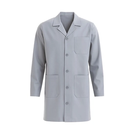 Unisex İş Önlüğü Düğmeli Gri