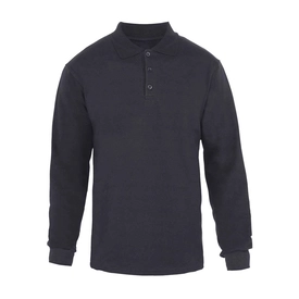 Polo Yaka 2 İplik Sweatshirt Siyah